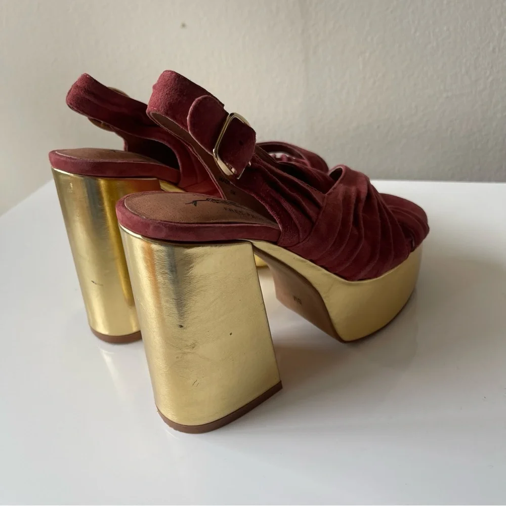 JEFFREY CAMPBELL x FREE PEOPLE Sling back platforms boho Festival wear‎